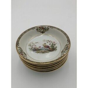 6 Noritake Chelsea 5.25” Berry Bowls Pheasant Birds Rare 71432 HTF Antique China